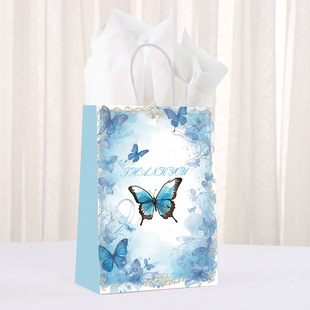 Cross-border Colorful Butterfly Gift Bag Girl's Heart Gift Wrapping Paper Bag Birthday Party Hand Gift Tote Bag