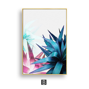 Nordic fresh green plant leaves living room bedroom decoration hanging painting core poster modern ins style mural