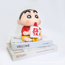Crayon Blessing Mahjong Small New Cartoon Cute Fortune Rich Single Blessing Large Handmade Ornaments Home Decoration