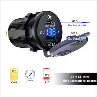 ONEGOL в наличии мотоциклетное автомобильное зарядное устройство QC3.0pd зарядное устройство Порт Type-C Интеллектуальный шунтирующий USB