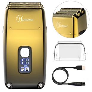 Upgraded Triple-net Cutter Head Electric Shaver Washable Razor LCD Display Barber Shaving Head Machine Engraving Shears