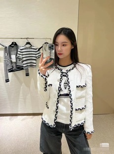 White Small Fragrant Style Jacket for Women 2024 Spring and Summer Wang Yibo Star's Same Style Elegant Celebrity Classy French Top Thin