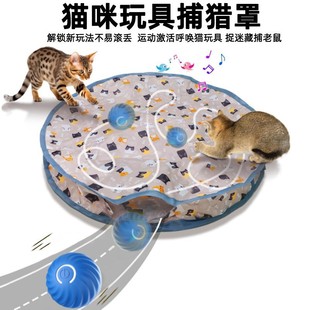 Amazon Cross-border New Pet Toy Cat Hunting Cover Electric Charging Cat Toy Ball Self-relief Artifact