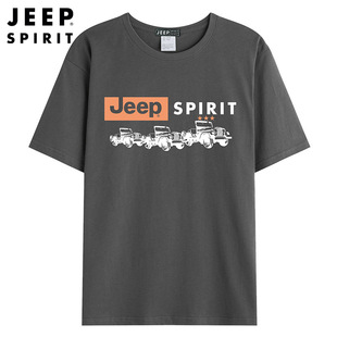JEEP JEEP Summer Round Neck Short-sleeved T-shirt Cotton Loose Large Size Casual Men's Half-sleeved Base Top 6014