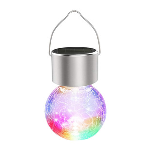 Solar glass crack lamp outdoor waterproof courtyard garden corridor decorative lamp portable hanging jar atmosphere lamp