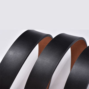 Belt Men's Genuine Leather Single-Layer Plate Buckle Belt Strip Buckle-Free Perforated Cowhide Sandwich-Free Belt Body Buckle