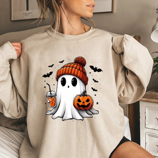 Halloween Ghost Sweatshirt Cute Halloween Pullover Hoodies
