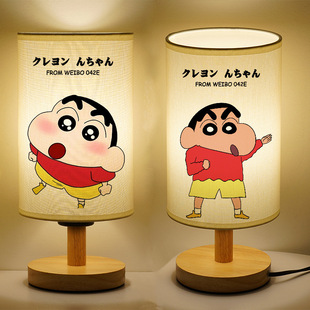 Crayon Shinchan Детская спальня Ночной светильник мультфильм милый голос умный прикроватная лампа для студентов пара подарок настольная лампа