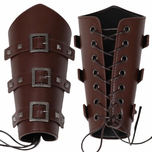 Cross-Border Amazon Medieval Leather Wrist Guards Retro Steampunk Hand Guards Carnival Cos Clothing Accessories Arm Guards