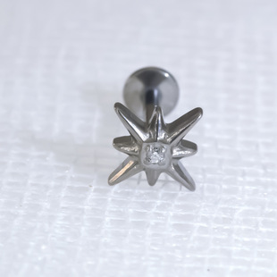 F136 Titanium Bee Leaf Plaid Spider Star Dragonfly Lip Nail Base Ear Bone Nail 1.2/1.0 Rod Thick 0.9 Teeth