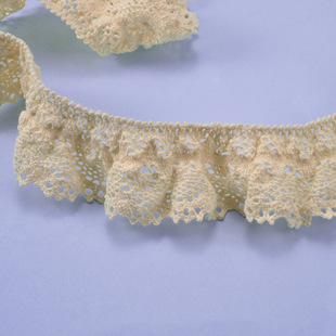 New elastic cotton lace home textile skirt decoration natural white cotton lace DIY clothing cotton lace wholesale