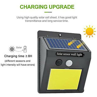 Solar wall lamp 48 lamp COB courtyard four-sided luminous solar lamp human body induction outdoor waterproof lighting lamp