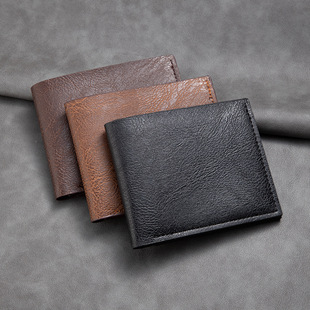 Factory in stock Short Men's Wallet Printable Logo Multifunctional Card Wallet 20% Discount Coin Wallet Cross-border Exclusive