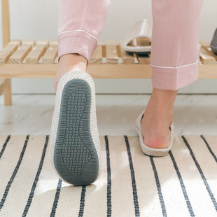 Cosette 2111 Japanese Style Simple Cotton and Linen Spring and Summer Couple Home Indoor Four Seasons Basin Bottom Home Thick Slippers