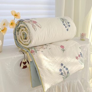 Class a double-layer yarn soybean fiber summer quilt maternal and infant grade soft waxy children's summer cool quilt air conditioning quilt washable thin quilt