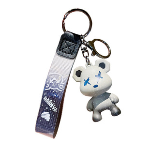 Chameleon bear cute doll key chain pendant couple car pendant creative cartoon resin small gifts wholesale