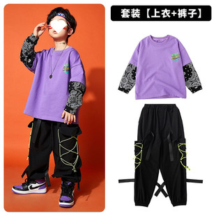 Hip-hop Children's Fashion Clothing suit Boys Hip-hop Handsome Children's Clothing Girls Fried Street Cool Handsome hiphop New Year's Day Performance Clothing