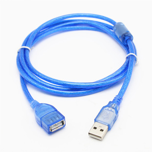 All copper USB2.0 male-to-female extension cable transparent blue USB data cable keyboard U disk mouse interface cable