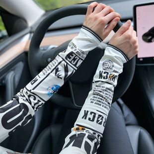 Sun protection ice silk hand oversleeve gloves summer driving fashion men and women UV protection sleeves arm tattoo trend