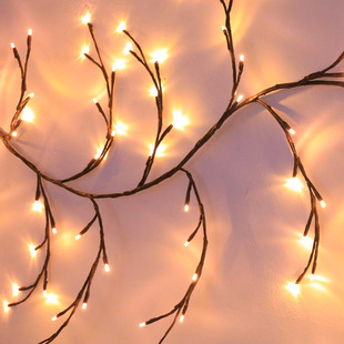 Simulation LED branch rattan light bendable ins festive shape decorative light room wall atmosphere layout lights