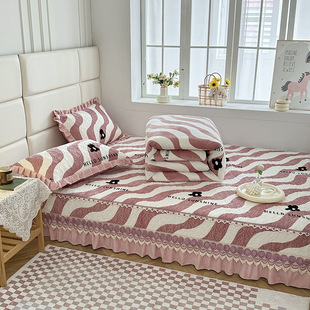 Thickened milk velvet northeast big kang cover cotton non-slip bed cover tatami bed cover three-piece set wholesale a generation of hair