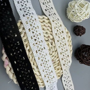 in stock new 3cm cotton diamond woven lace handmade DIY clothing curtain accessories decorative lace manufacturers