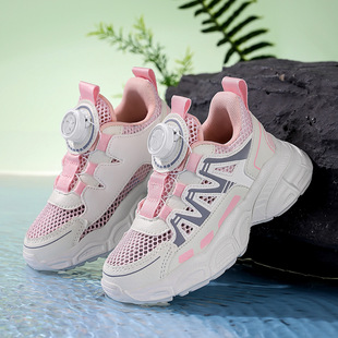 Girls' Shoes 2025 New Summer Single Mesh Spring and Autumn Children's sneaker Leather Girls' Casual Running Shoes