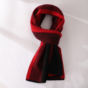2024 autumn and winter new cashmere knitted scarf men's thick all-match simple scarf warm and comfortable soft