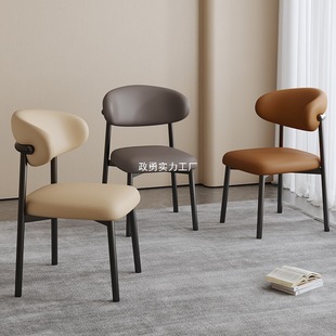 Dining Chair Home Dining Table Backrest Stool Light Luxury Arc Rental Room Restaurant Negotiation Table and Chair Iron One Piece Wholesale