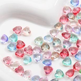 Color gradient glass gradient 8MM fat square nail drill peach heart tourmaline bulb shaped pointed bottom nail drill spot