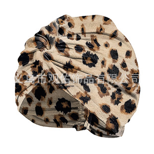 Amazon African Style Printed Leopard Print Twisted Hat Cross Indian Hat Chemotherapy Hat Women's Tapis Hat Moon Hat
