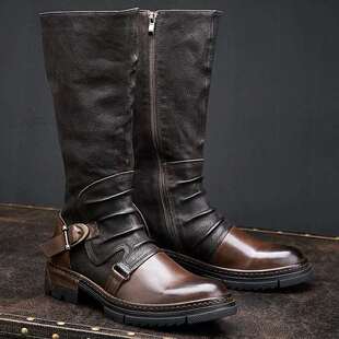 Factory direct foreign trade low-heeled mid-barrel color casual Joker men's boots 38 to 48 yards
