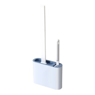 Labelable Wall Mounting Plastic Toilet Brush Household Silicone Pore-Free Toilet Brush with Base Cleaning Artifact