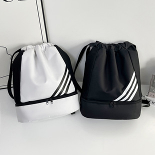 New Drawstring Drawstring Pocket Backpack Casual Travel Bag Large Capacity Folding Backpack Sports Basketball Bag Mountaineering Bag