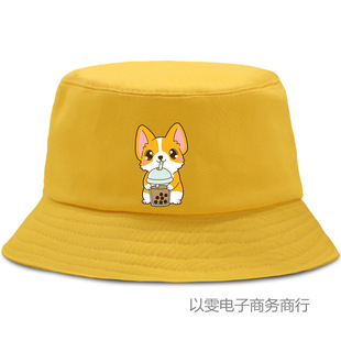 Bucket Hat European and American style personalized cartoon cat and mouse printed casual outdoor sun-proof fisherman Hat