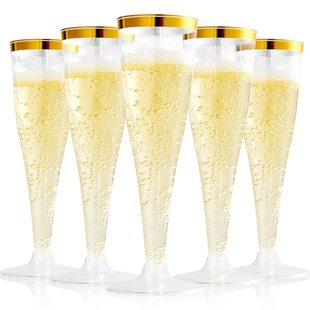 4.5oz Plastic Champagne Cup Cocktail Cup Goblet Red Wine Glass Goblet Cross-border Hot-selling Disposable Plastic Cup