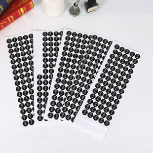 1 to 100 Digital Drip Plastic Sticker Number Small Round Self-Adhesive Label Serial Number Car Label Crystal Drip Sticker