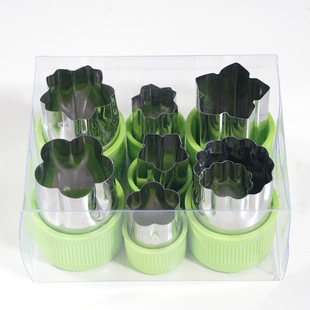 12-piece PP hand guard stainless steel biscuit cut Bento decorative melon and vegetable cut flower device kitchen cut flower modeling tool