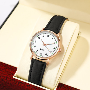 New Simple Digital Luminous Watch for Men and Women Students Small Fresh Frosted Leather Casual Watch Women's Quartz Watch
