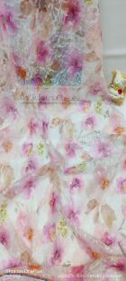 Small Floral Style Digital Printed Lace Silver Powder Fabric Stretch Lace Printed Sunscreen Suit