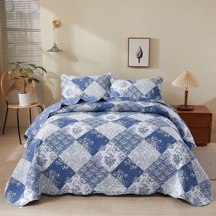 Customized Quilted Quilt Three-Piece Cross-Border Printed Bed Cover Set Washed Quilt Bed Cover Set Summer Quilt Bedding