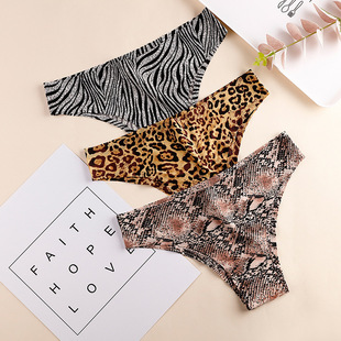 Women's Underwear Sexy Breathable Ice Silk Leopard Panties