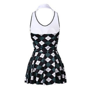 New One-Piece Swimsuit for Women, American Retro Skirt Style, Slimming Look Belly-Covering, Preppy Hottie Style, Classic Quilted Vacation Swimsuit