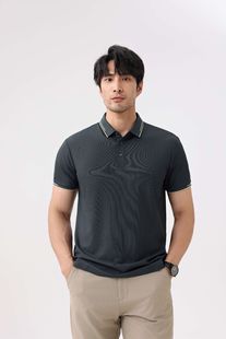 5A antibacterial polo shirt 100D waffle seamless inter-color secondary lapel enterprise clothing class clothing embroidery