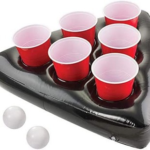 Amazon Hot Sale Inflatable Triangle Cap Triangle Cup Cap Party Entertainment Throwing Game Cap Swimming Pool Water Cup Seat Drink