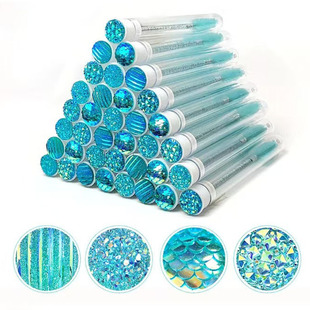 Gypsophila Striped Fish Scale Crocodile Pattern Test Tube Mascara Brush Portable Separate Packaging Crystal Rod Mascara Brush