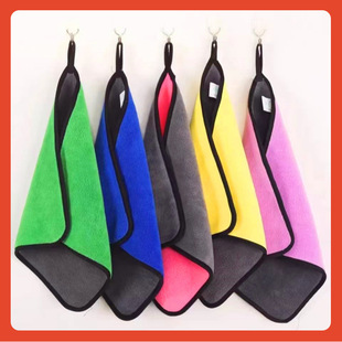 ☽ Car Wiping Towel Composite Double-Sided Coral Velvet Car Washing Towel Thickened Soft Absorbent Lint-Free Car Washing Towel Manufacturer Batch
