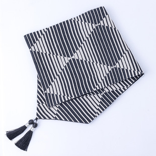 Amazon table runner cotton and linen jacquard placemat diamond gradient coffee table cover cloth bed towel dining table decoration new table runner
