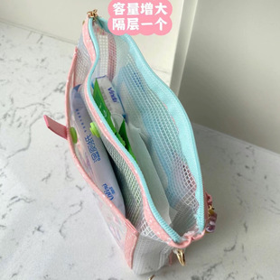 Cute Sanrio Transparent Printed Storage Bag Girl Heart PVC Multi-function Bag Key Case Large Capacity Cosmetic Bag