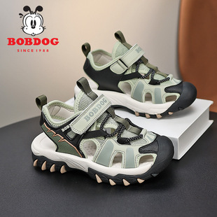 Babu Bean Children's Baotou Sandals Summer 2025 New Boys Non-slip Soft Sole Sports Big Children's Beach Shoes